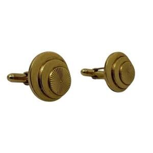 Men Gold Tone Art Deco Cufflinks Cuff Links Buttons Luxury Jewelry Groom